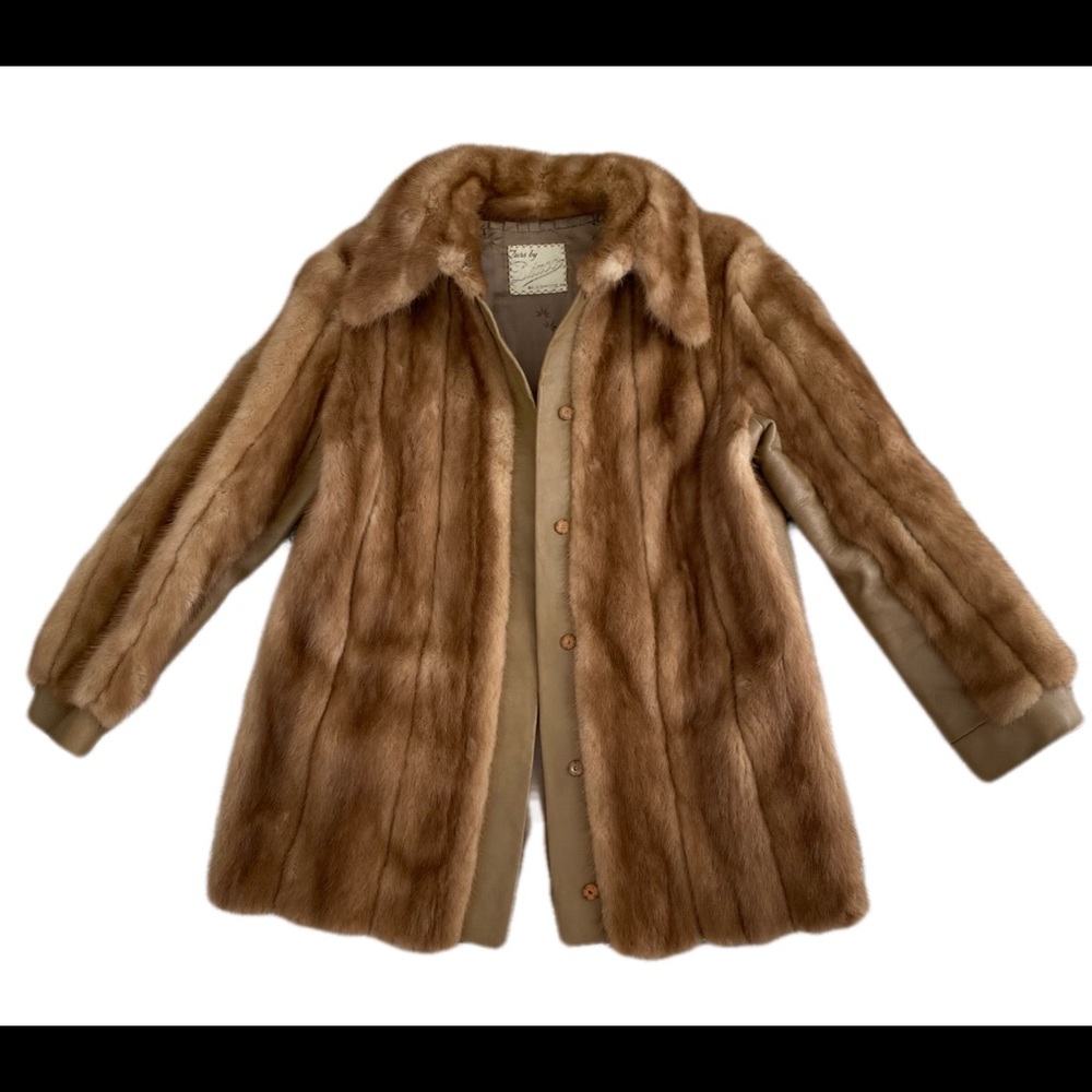 Diaco mink and leather coat